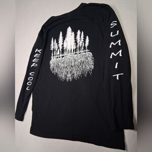 4/20$ ➡️ 100% Cotton Black Long Sleeve Tee with Tree Graphic